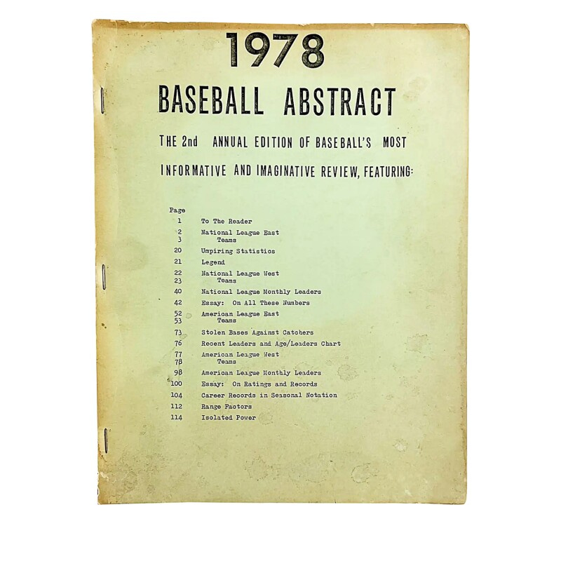 1978 Bill James Baseball Abstract