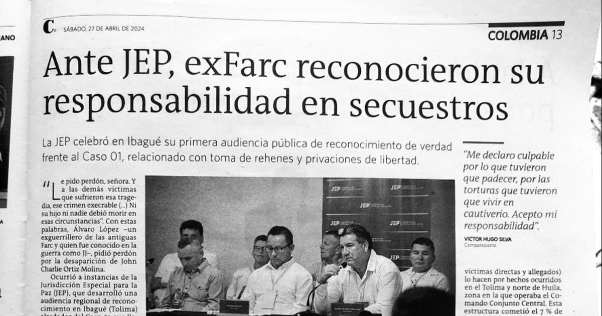 Snapshot of an El Colombiano article on events from April 26, discussed in the piece below.