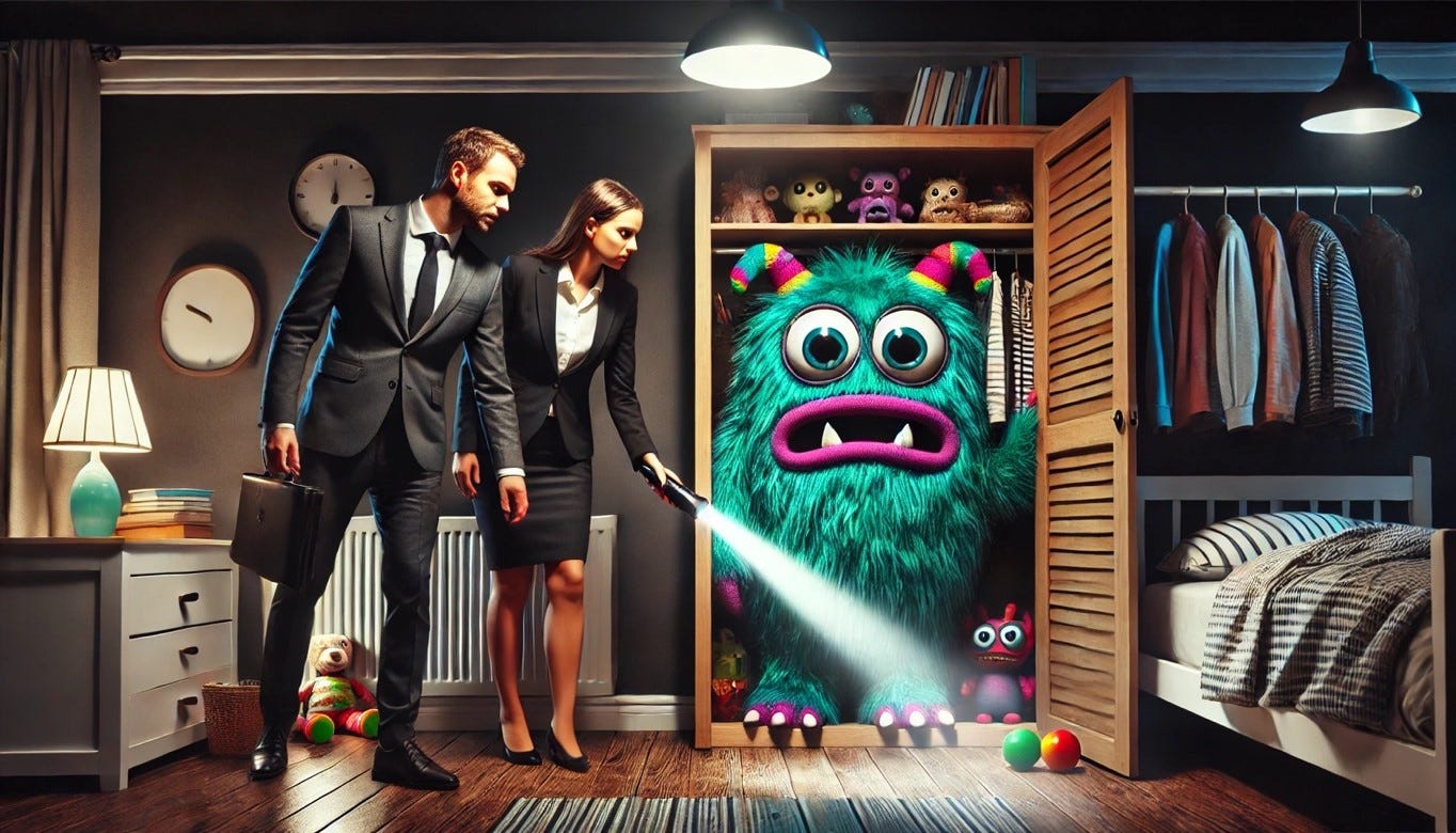 A person and person looking at a stuffed animal

Description automatically generated