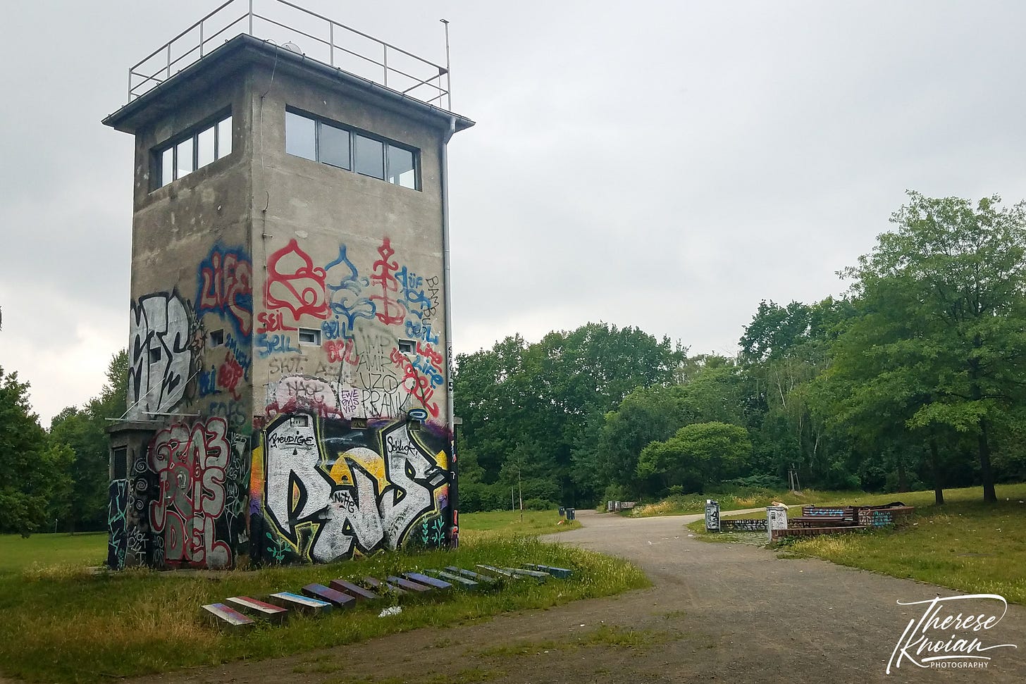 Historic Berlin Wall guard tower. 