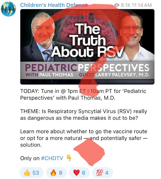 Don’t count on getting any truths about RSV or vaccines from Paul Thomas or Larry Palevsky…