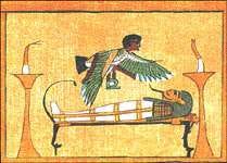 Artifacts or paintings depicting religious practices involving the Ba.