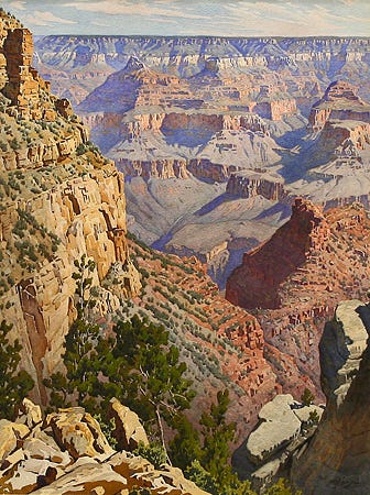 Gunnar Widiorss | Grand Canyon | Watercolor on paper | c. 1928 | 34 x 28 in | Museum of Northern Arizona
