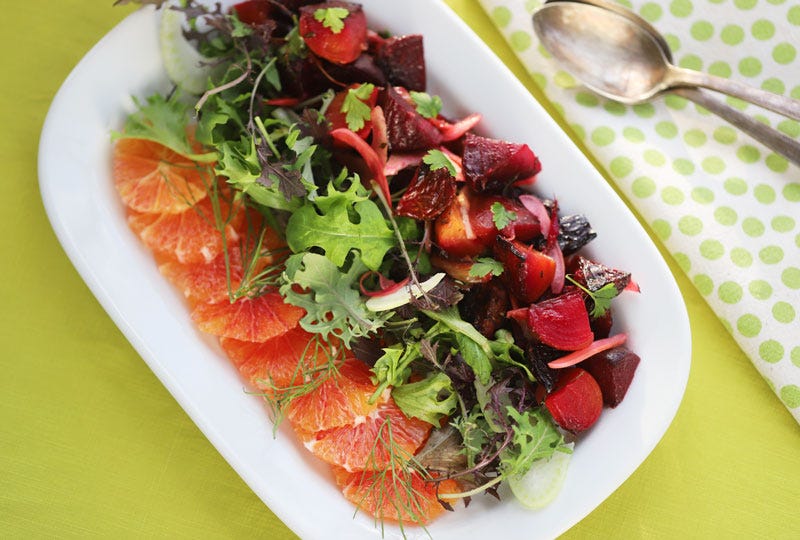 Walkaway Beets with Citrus Dressing and Blood Oranges, Cook the Vineyard Substack