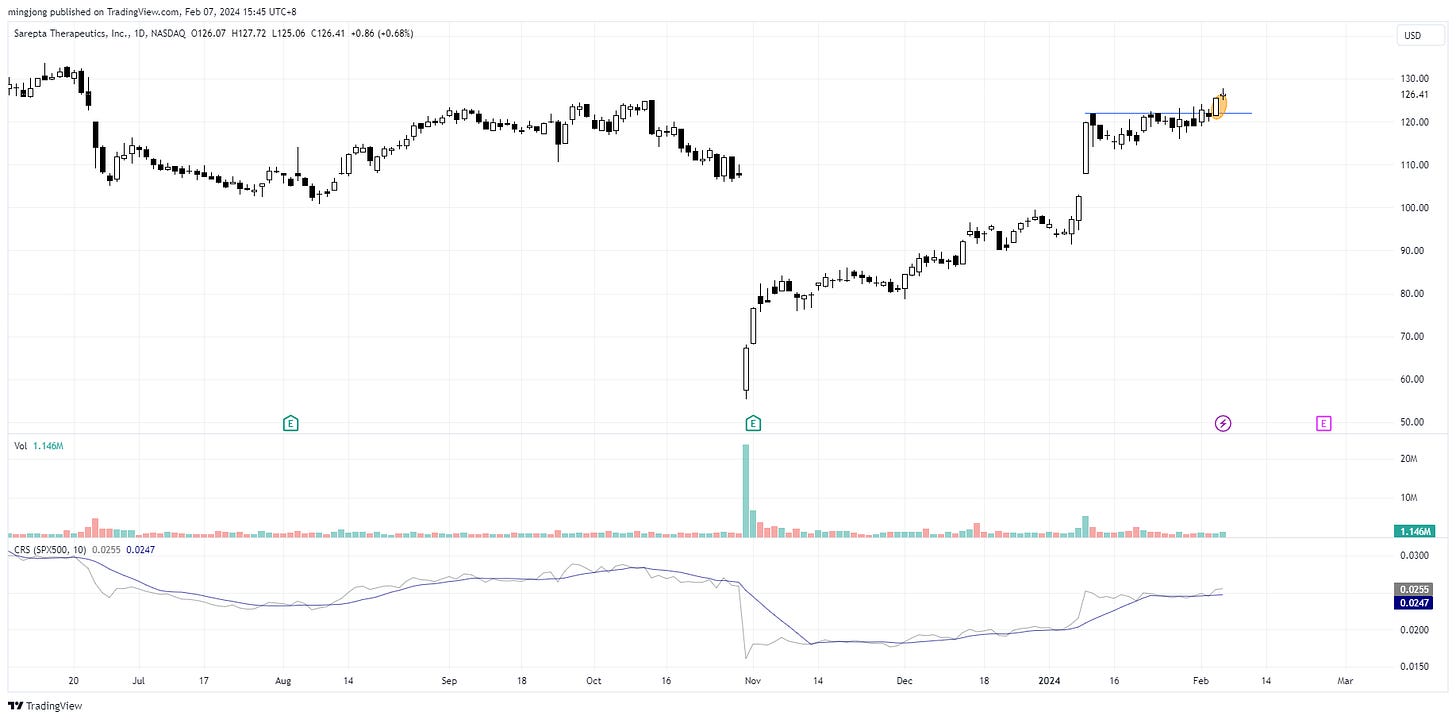 SRPT stock trade entry buy point