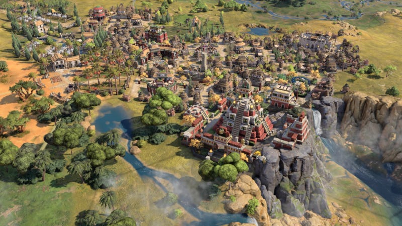 Image of a city in the video game Civilization