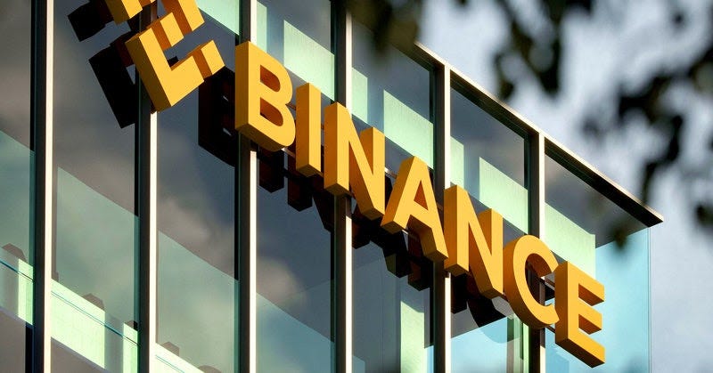 Binance logo seen on their headquarters building