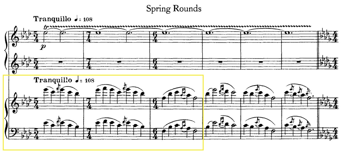 Figure 11. The melodies in the Rite of Spring are pretty simple.&nbsp;
