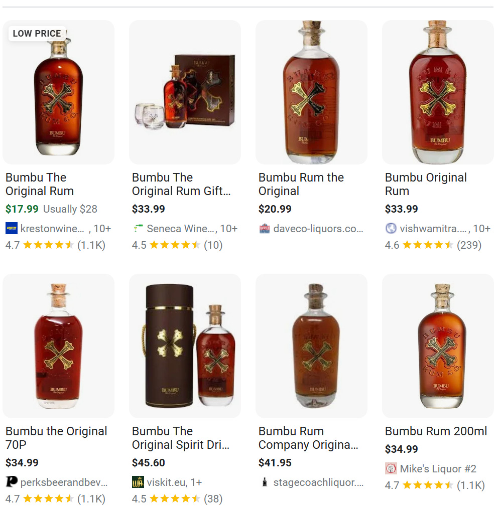 Product listing for “Bumbu” on Google