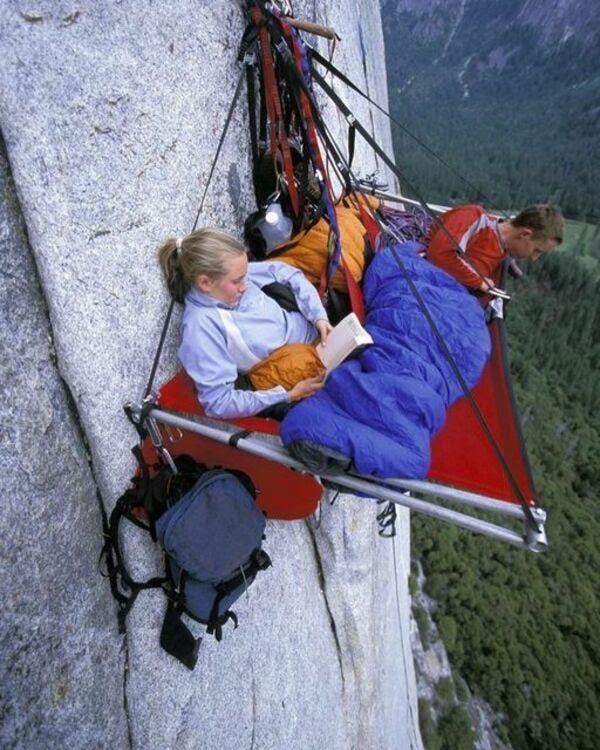"How rock climbers sleep"