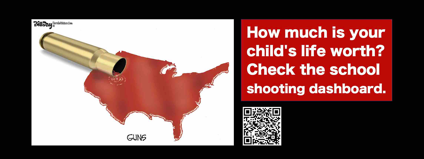 Use the School Shooting dashboard to determine how much your child's life is worth relative to gun lobby political donations.