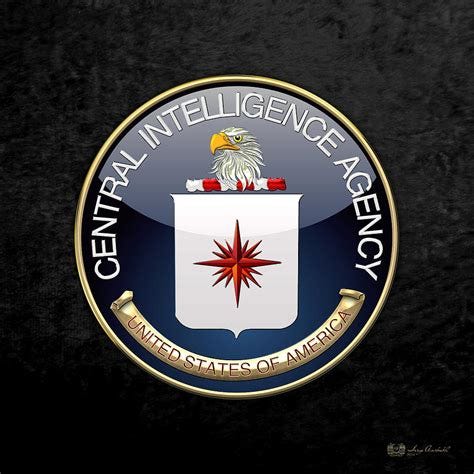 Central Intelligence Agency - C I A Emblem On Black Velvet Digital Art ...