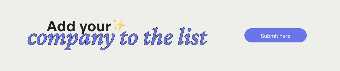 Banner that reads "Add your company to the list" and CTA