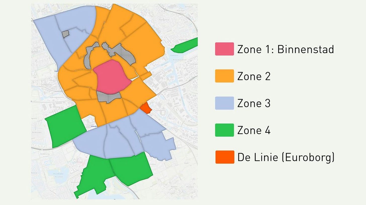 The new parking zones in Groningen