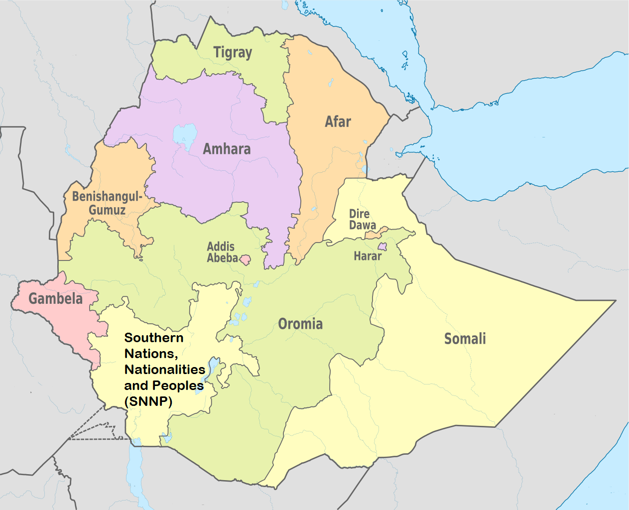 Ethiopia Regions, Cities, and Population | Ethiopia, Tigray ...