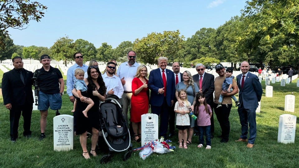 Trump giving the thumbs up at Arlington National Cemetery