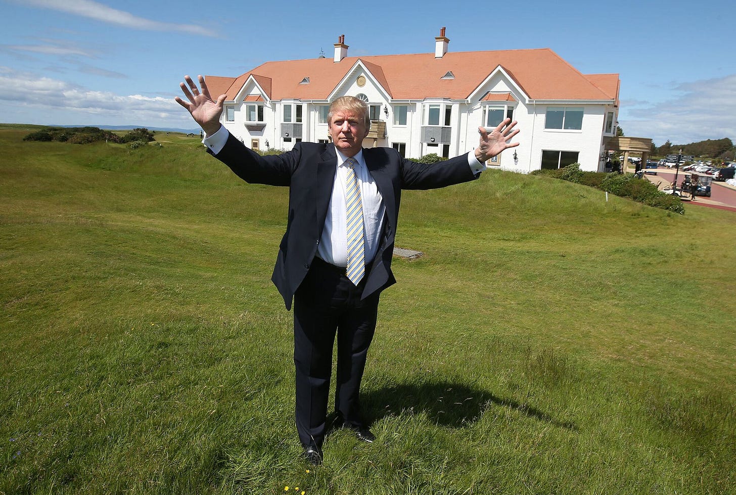 Trump at his golf course in Scotland