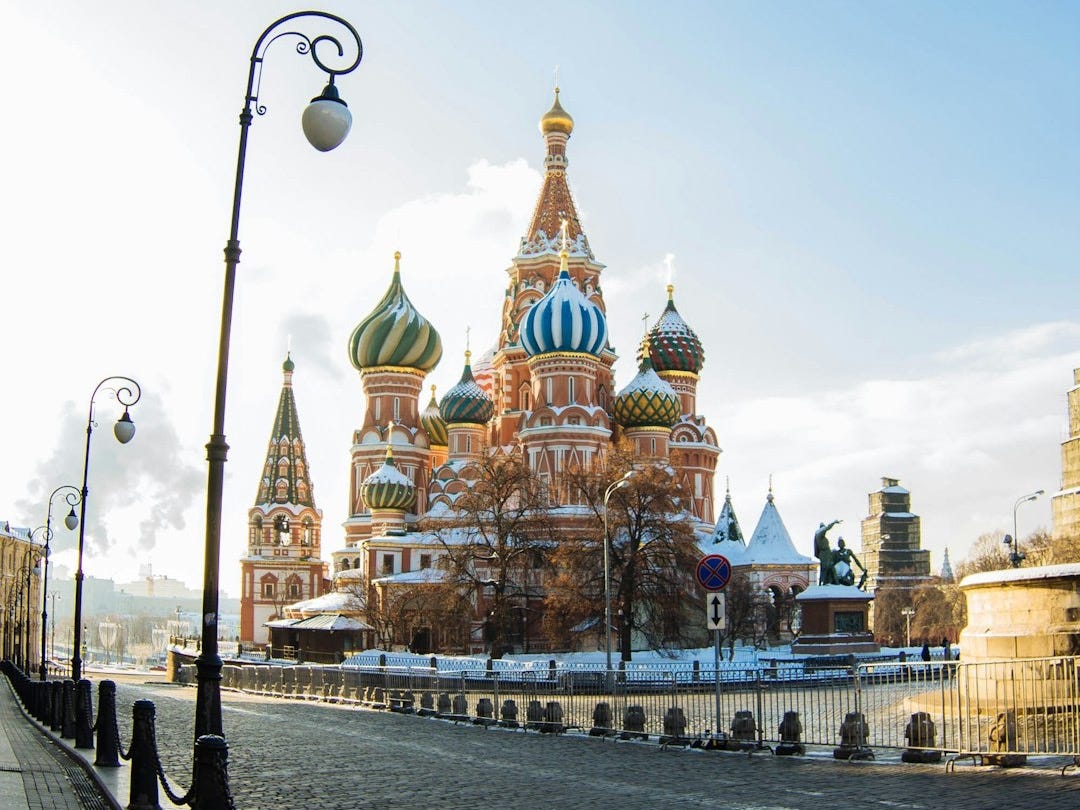 road beside St. Basil's Cathedral during daytime