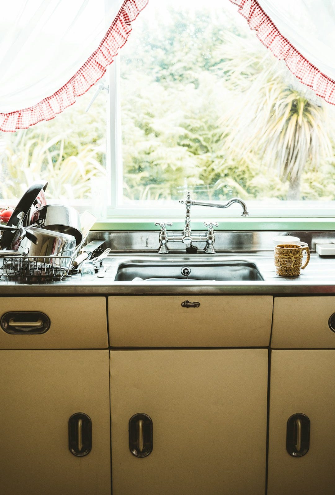 stainless steel sink with faucet