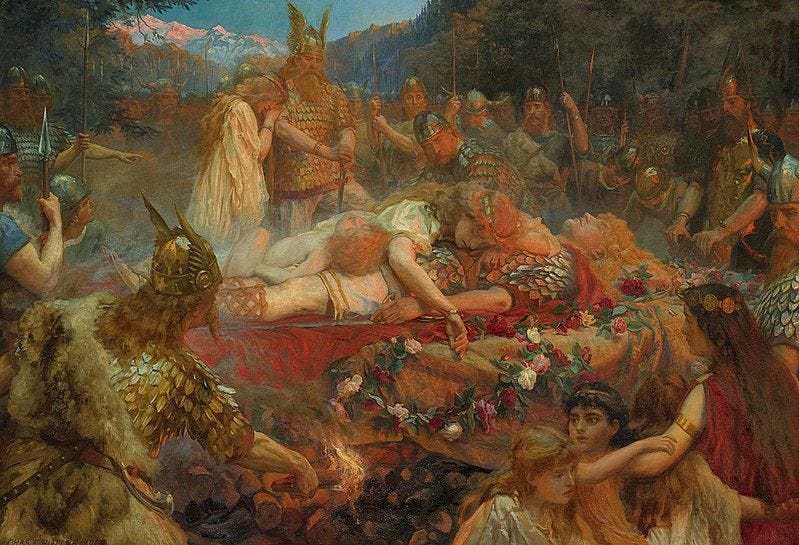 Painting of Sigurd and Brynhild by Charles Butler 1909