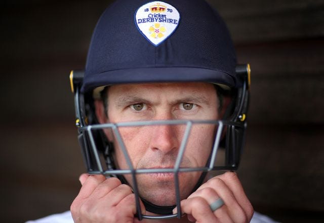 Wayne Madsen poses at Derbyshire's media day