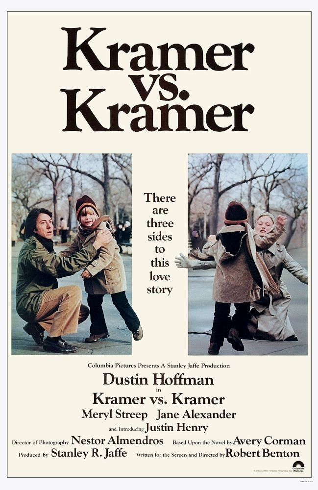 This may contain: a movie poster for the film kramer vs kraaner with two people hugging each other