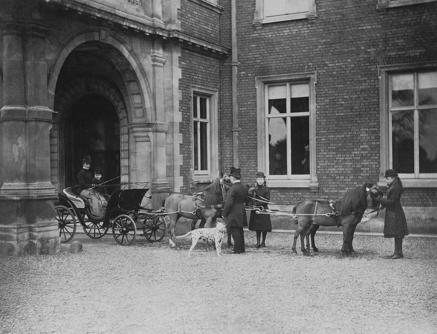 Unknown Person - Queen Alexandra and her daughters, preparing for a horse  carriage ride at Sandringham