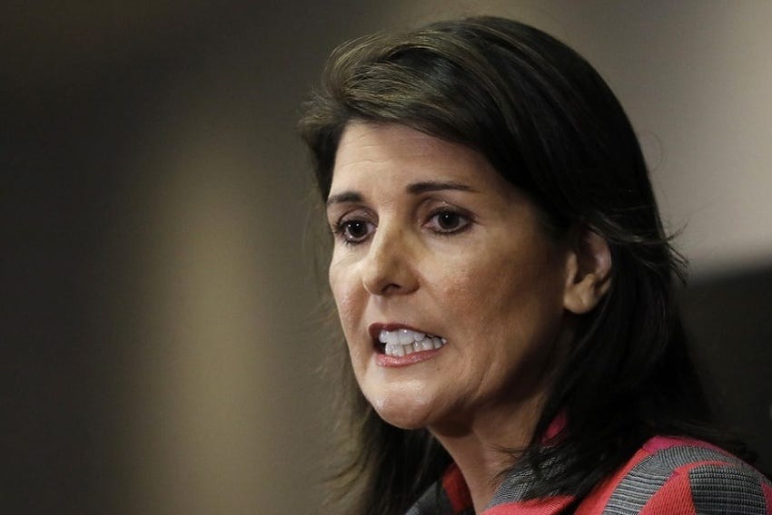 Ambasadorica SAD-a u Ujedinjenim nacijama Nikki Haley podnijela ostavku