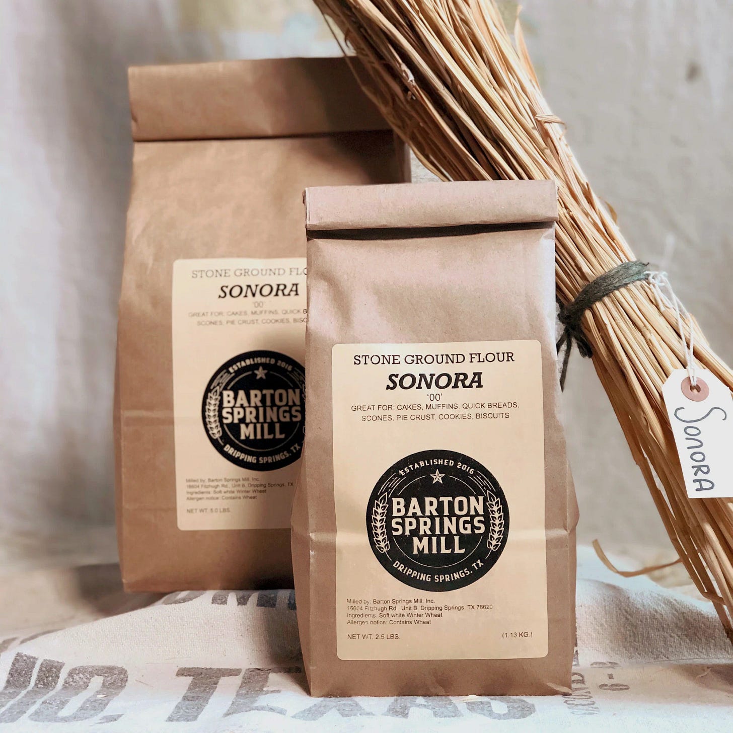 Two bags of sonora, a stone ground flour