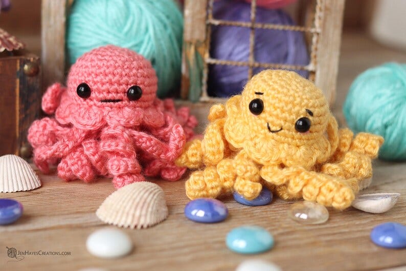 Crochet Jellyfish Pattern Crochet Jellyfish Keychain Pattern Amigurumi Crochet Jellyfish Pattern Small Crochet Jellyfish Pattern image 7