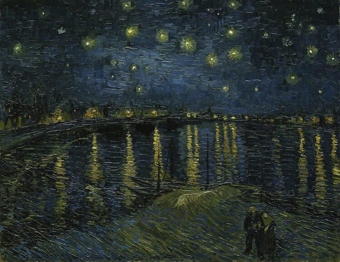 A Noite Estrelada Sobre o Ródano, A Noite Estrelada De Van Gogh e os desenhos de Tim Burton