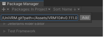 Unity Package Manager, adding packge from git URL