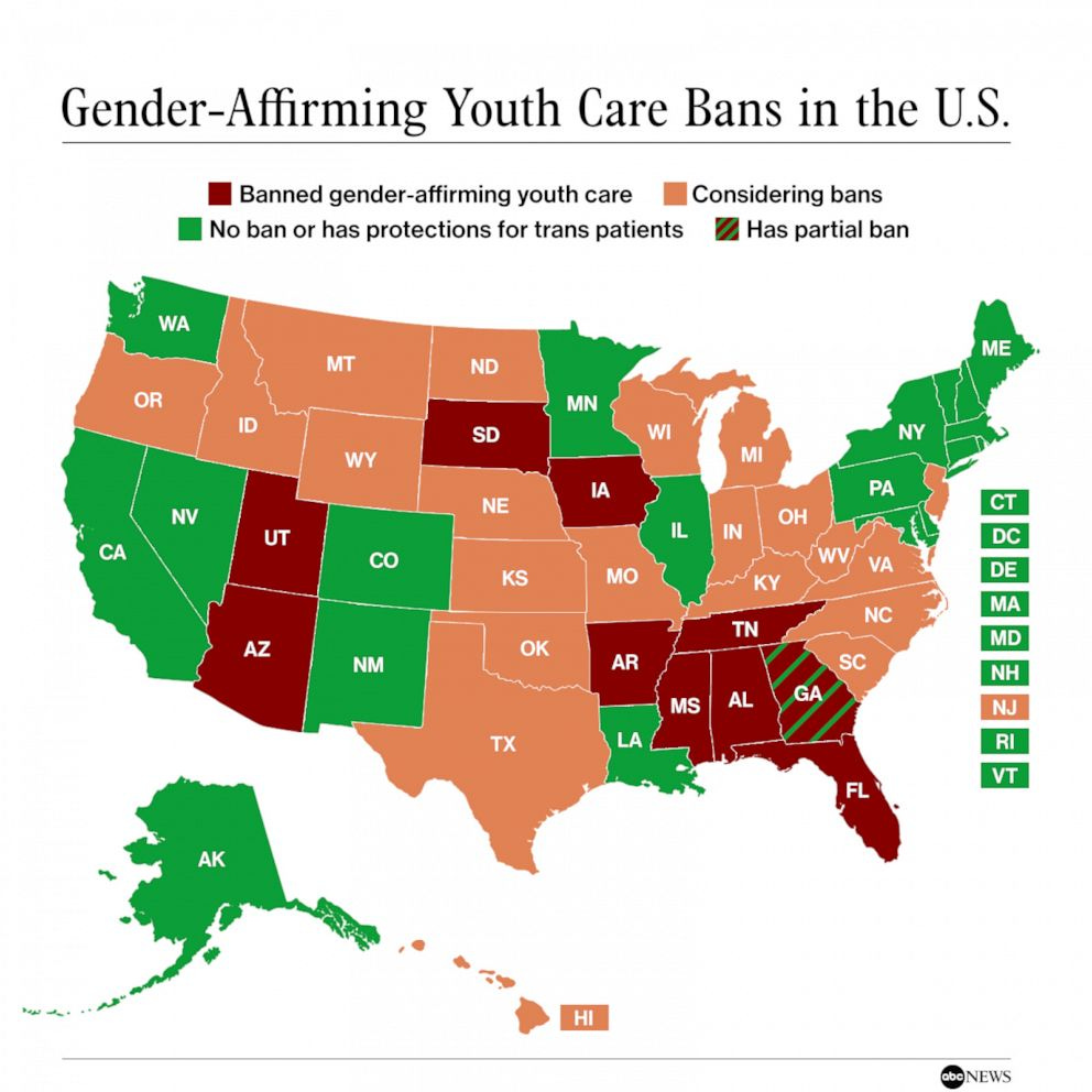 PHOTO: Gender-Affirming Youth Care Bans in the U.S.