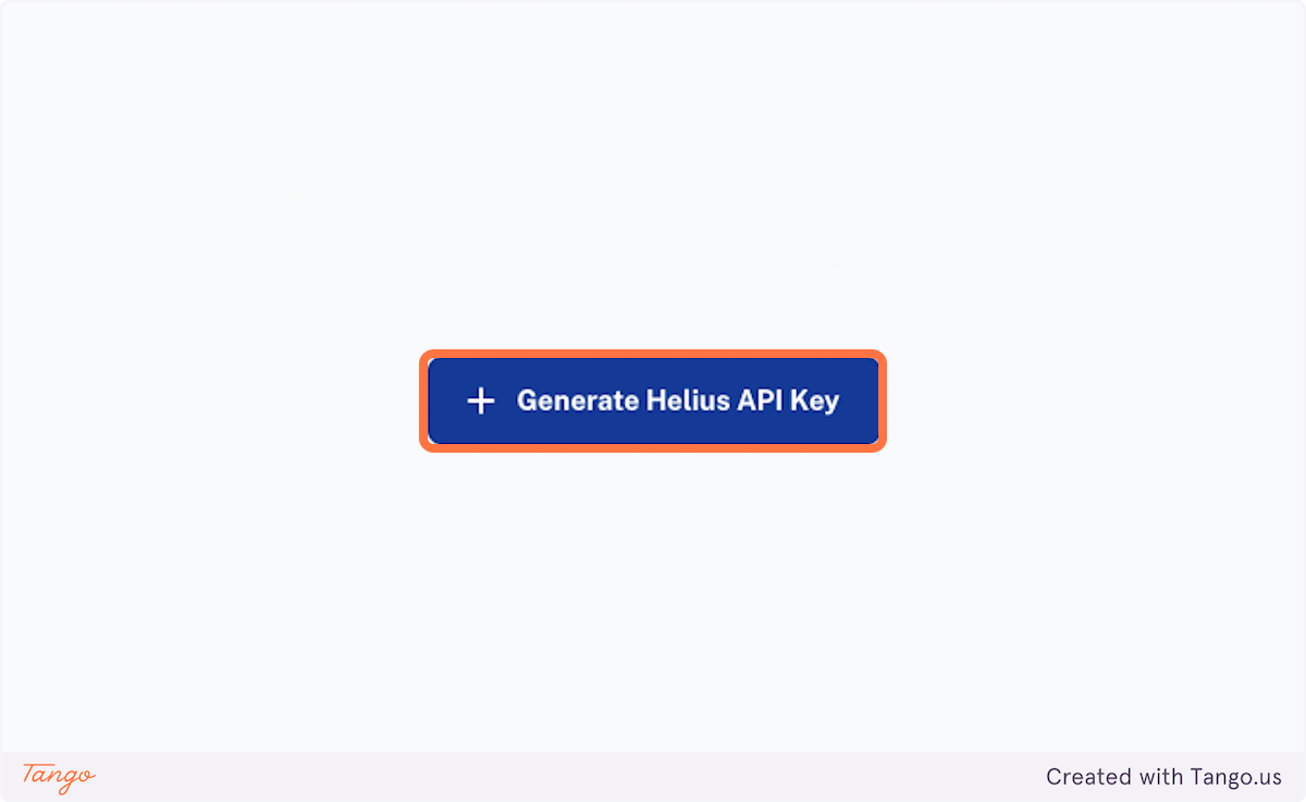 Click on Generate Helius API Key