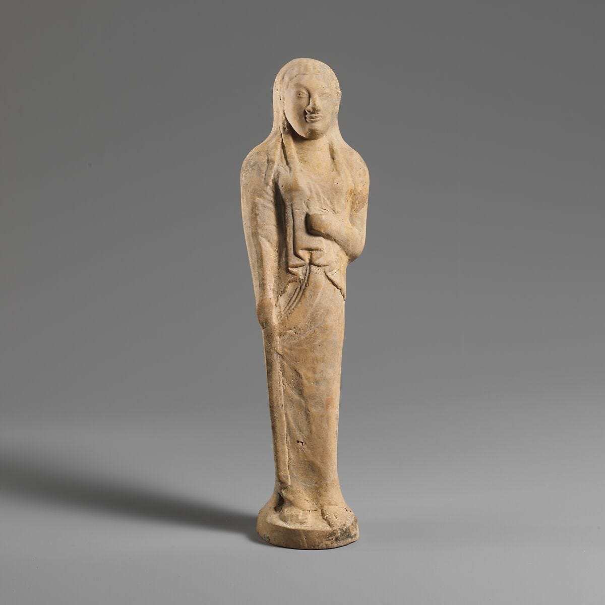 Terracotta statuette of a young woman, Terracotta, East Greek 