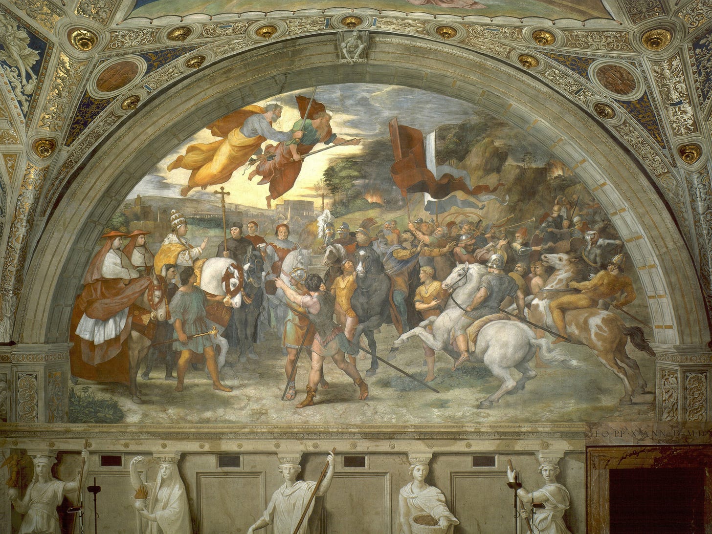 Raphael's fresco of St. Leo meeting Attila the Hun.