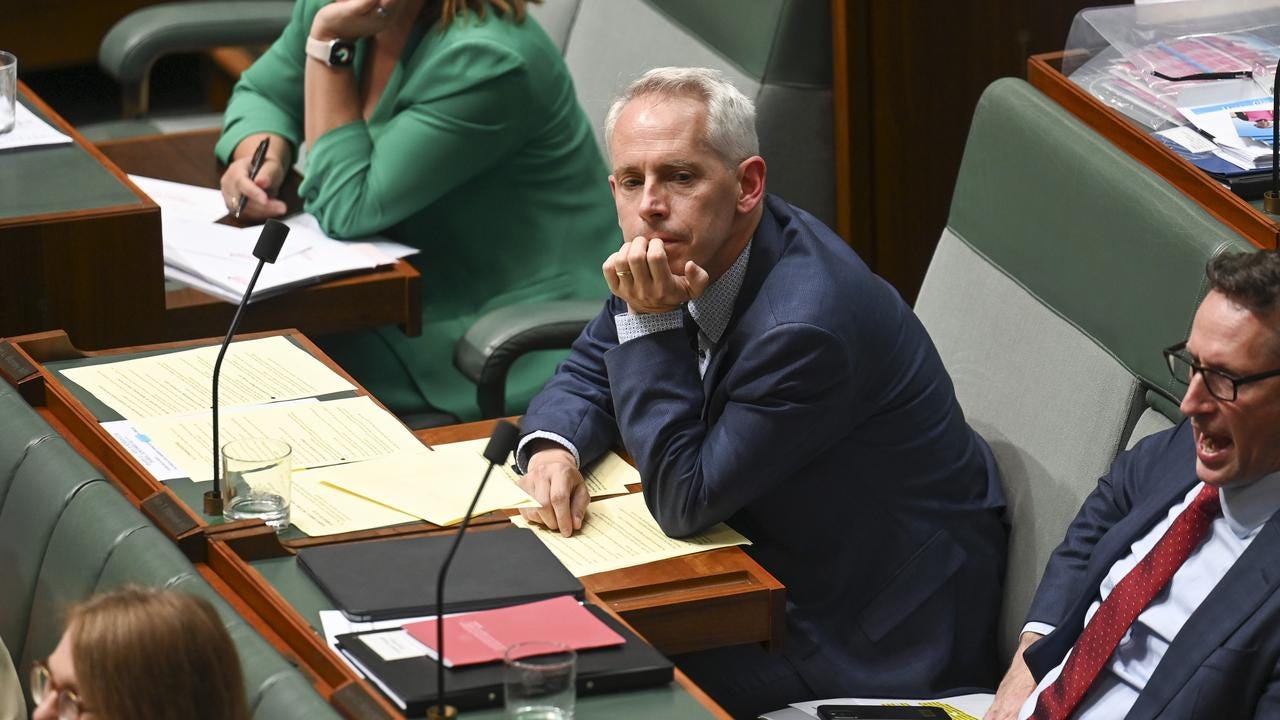 Immigration Minister Andrew Giles during Question Time at Parliament House. Picture: NCA NewsWire / Martin Ollman