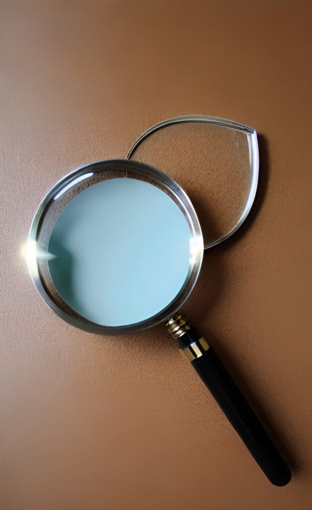 Painting of magnifying glass