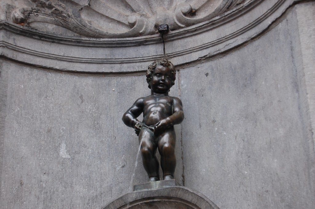 Manneken Piss — a historical sculpture in Belgium