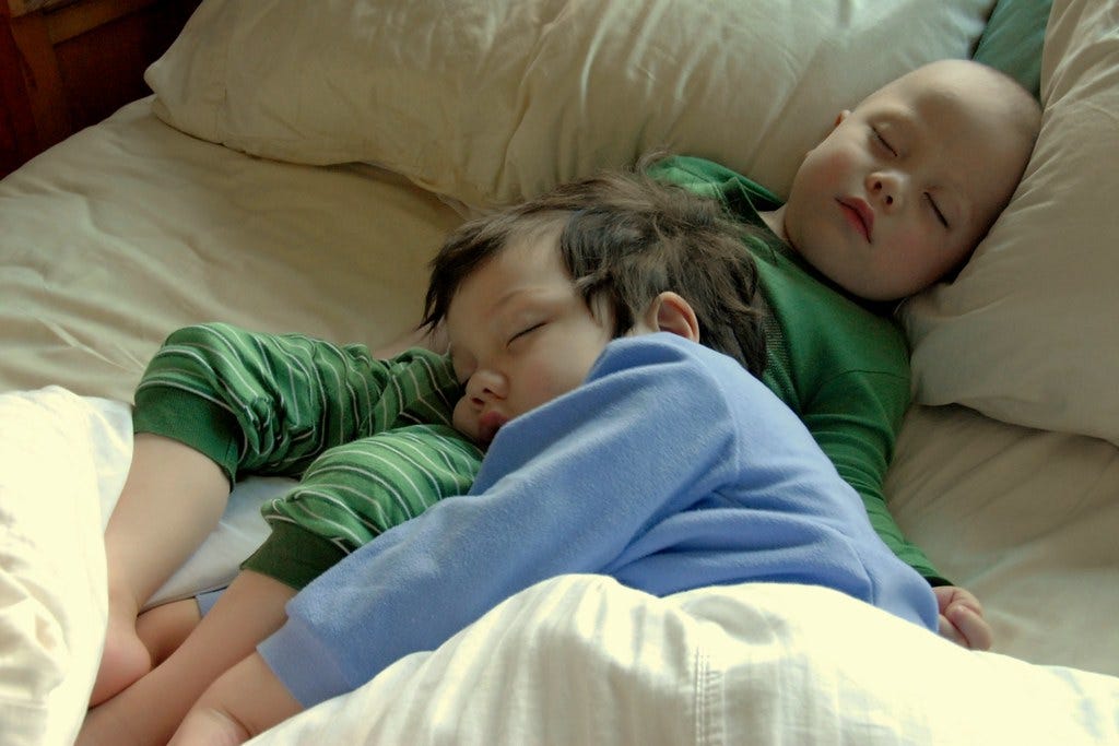 Sleeping kids | This was cute. The kids came to our bed last… | Flickr