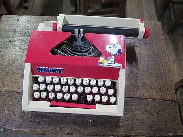 Snoopy Stickers on Typewriter 