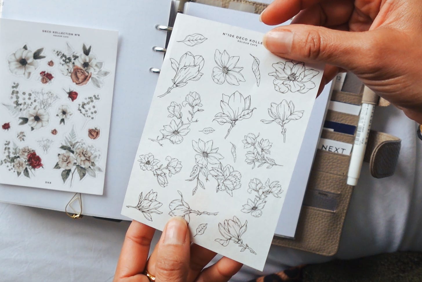 Decorative floral stickers for planner and journals