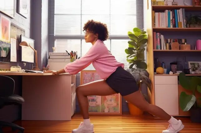 1-minute high-energy office exercise routine to cancel out that chair binge