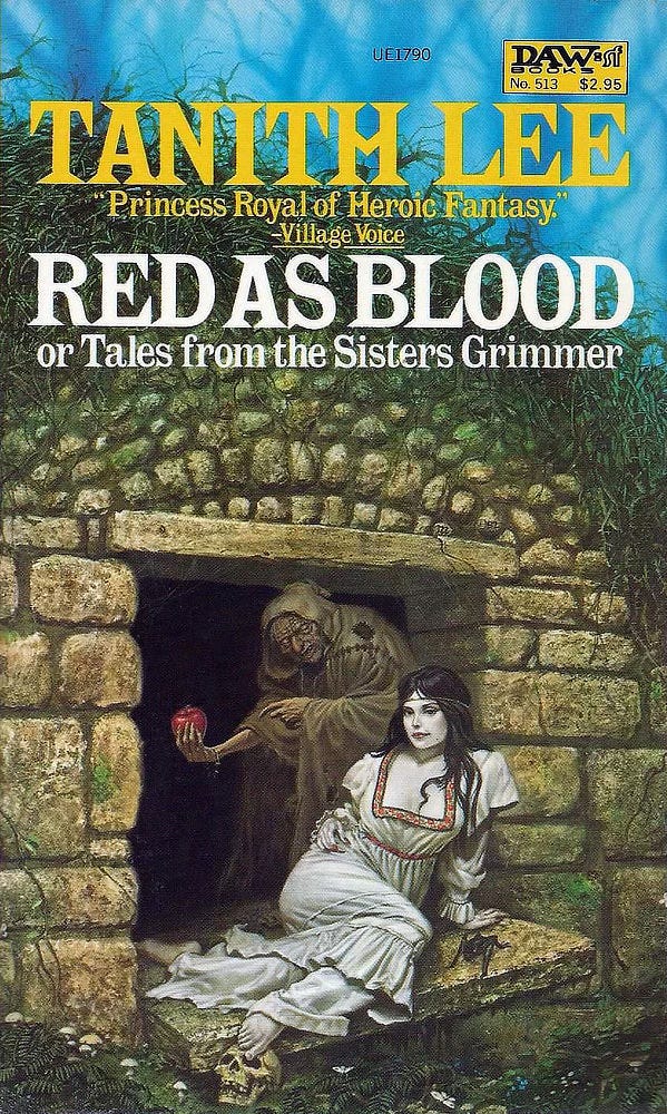 Book cover for RED AS BLOOD by Tanith Lee, published by DAW Books