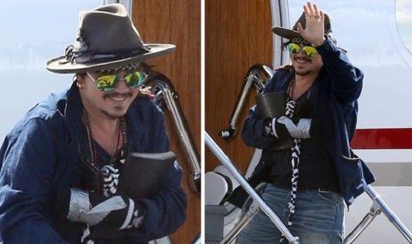 johnny depp pirates of caribbean hand injury