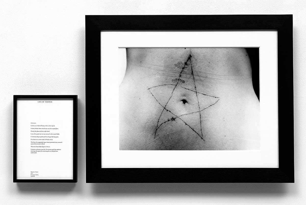 marina abramovic communist star scratched skin art