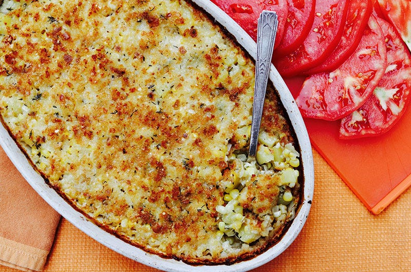 Fall Corn and Yukon Gold Potato Gratin