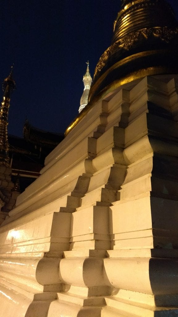 Distant view of a diamond atop the Pagoda