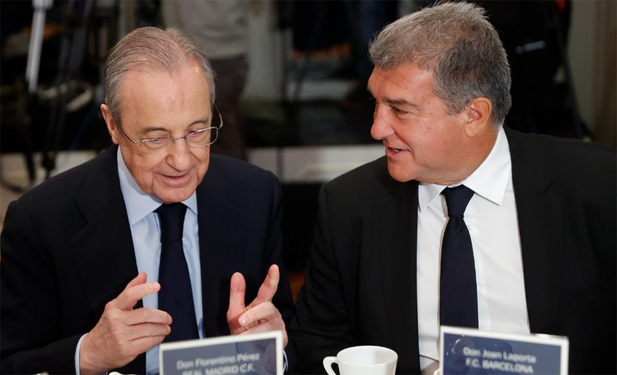 Barça Universal on X: "Joan Laporta: "I think that Florentino Perez may  have made that move because of the pressure in the rivalry. I understand  that he was in a difficult situation,