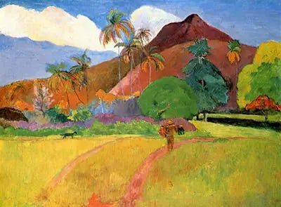 Tahitian Mountains (Tahitian Landscape) by Paul Gauguin